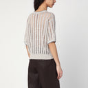 Brunello Cucinelli Beige Perforated Linen Sweater