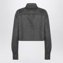 Brunello Cucinelli Grey Crop Shirt Jacket With Shiny Tab