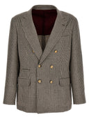 Brunello Cucinelli Check Double Breasted Blazer