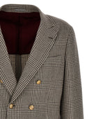 Brunello Cucinelli Check Double Breasted Blazer