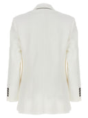 Brunello Cucinelli Single Breasted Linen Blend Blazer