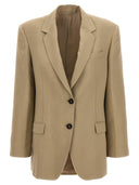 Brunello Cucinelli Single Breasted Linen Blend Blazer