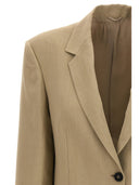 Brunello Cucinelli Single Breasted Linen Blend Blazer