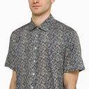 Etro Blue Cotton Print Shirt