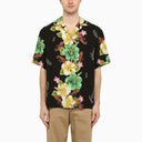 Etro Black Viscose Floral Print Shirt