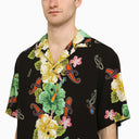 Etro Black Viscose Floral Print Shirt