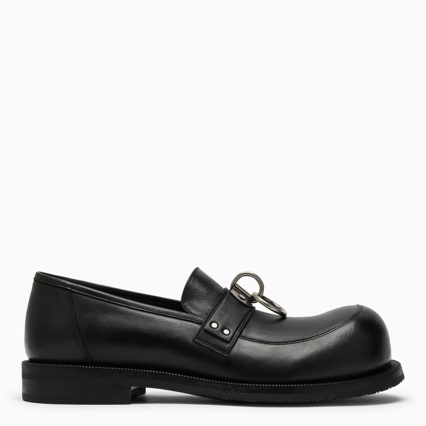 Martine Rose Black Leather Loafer With Ring Detail | Balardi