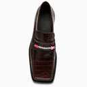Martine Rose Brown Crocodile Effect Moccasin With Beads