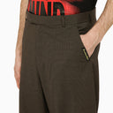 Martine Rose Trousers With Brown Houndstooth Pattern