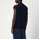 Galles Bonner Kamau Sleeveless Cardigan con strisce blu navy/rossa