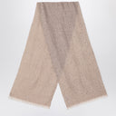 Brunello Cucinelli Dove Coloured Scarf In Cashmere And Silk