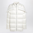 Moncler + Rick Owens White Down Jacket met verwijderbare sjaal