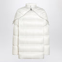 Moncler + Rick Owens White Down Jacket met verwijderbare sjaal