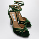 Aquazzura High Dark Green Velvet Sandal