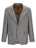 Brunello Cucinelli Single Breasted Linen Blend Blazer
