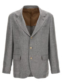 Brunello Cucinelli Single Breasted Linen Blend Blazer