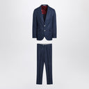 Traje de mezcla de lino coloreado de Brunello Cucinelli Indigo