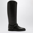 Brunello Cucinelli Brown Boot With Precious Ribbed Strap