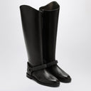 Brunello Cucinelli Brown Boot With Precious Ribbed Strap