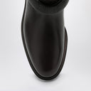 Brunello Cucinelli Brown Boot With Precious Ribbed Strap