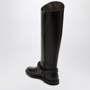 Brunello Cucinelli Brown Boot With Precious Ribbed Strap