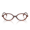 Miu Miu Eyeglasses Mu01 Xv 26 E1 O1 Striped Tobacco/Clear For Women