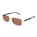 Montblanc Sunglasses Mb0344 S 007 Gold/Orange Men