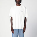 Rappresenta la maglietta di cotone bianco con logo