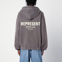 Represent Grey Cotton Zip Sweatshirt