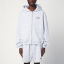 Represent Light Grey Oversized Zip Sweatshirt