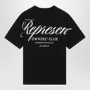 Rappresenta la maglietta di cotone nero con logo