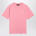 Rappresenta la maglietta di cotone rosa con logo