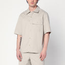 Camicia beige maison kitsuné in miscela di cotone