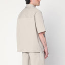 Camicia beige maison kitsuné in miscela di cotone