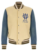 Blouson Bomber 'Gothic Wool Denim Varsity' Blanc Cassé