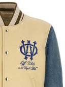 Blouson Bomber 'Gothic Wool Denim Varsity' Blanc Cassé