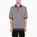 Needles Purple And Grey Short Sleeved Polo Shirt