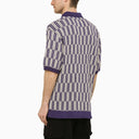 Needles Purple And Grey Short Sleeved Polo Shirt
