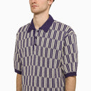 Needles Purple And Grey Short Sleeved Polo Shirt