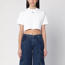 Off White™ White Cropped T Shirt With Logo