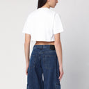 Off White™ White Cropped T Shirt With Logo