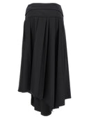 Off White Pleated Midi Skirt