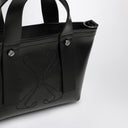 حقيبة يد من الجلد باللون الأسود Off White™ مع الشعار