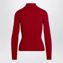 Maglione di dolcevita a costola rossa