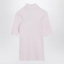 Courrèges Light Pink Ribbed Turtleneck Sweater