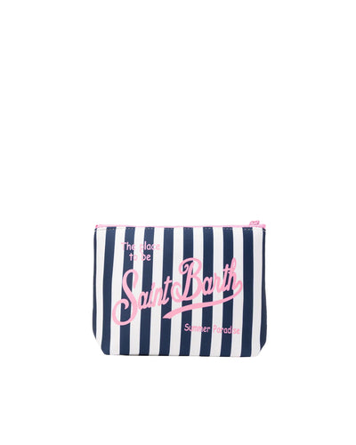 Mc2 Saint Barth Pochette Aline In Scuba Con Fantasia A Righe Rosa ALIN001/00760L
