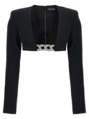 David Koma Top '3 D Crystsal Chain And Square Neck'