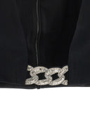 David Koma Top '3 D Crystsal Chain And Square Neck'