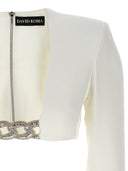 David Koma Top '3 D Crystsal Chain and Square Neck'