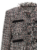 Self Portrait 'Black Fringed Boucle' Short Jacket